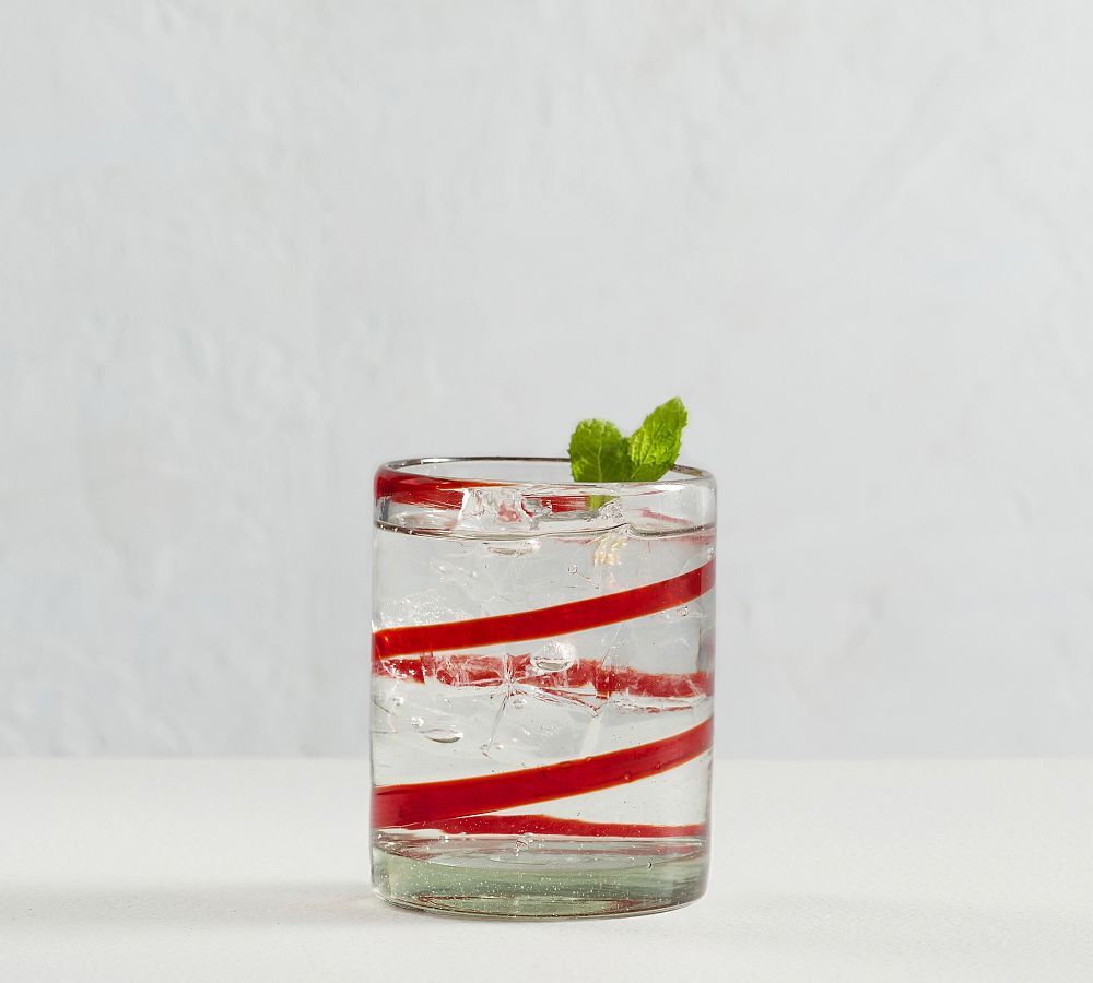 Red Ribbon Handcrafted Recycled Drinking Glasses | Pottery Barn (US)