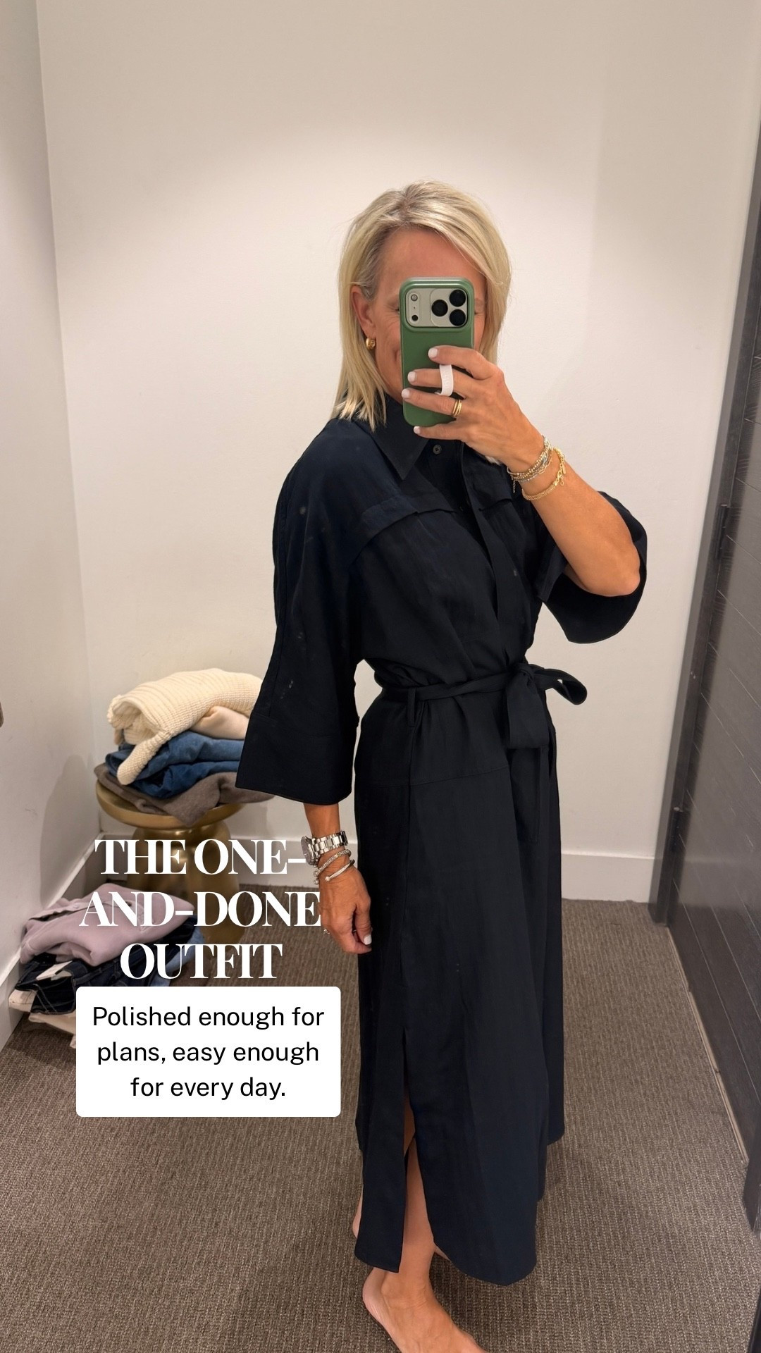 One of those outfits that makes getting dressed incredibly easy. I love the clean, minimal look of this Banana Republic one-piece, the tie waist gives it shape while keeping the whole look effortless. I’d style it with simple sandals, delicate jewelry, and a few favorite accessories for an easy, polished look.

#LTKootd #LTKgrwm #LTKOver40