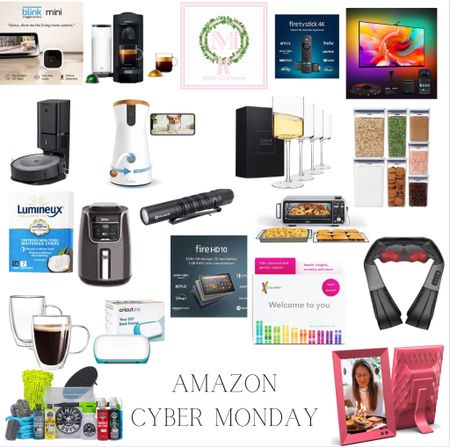 AMAZON CYBER MONDAY SALES!
Gift ideas/ gift guide for anyone
•
LED light bar
Cricut joy machine 
Olight
Furbo 360 dog camera
Ninja air fryer 
Lola smart digital picture frame
Chemical guy wash kit 
Solo stove bonfire 
Smokeless fire pit
Lumineux teeth whitening 
2021 fire HD 10 tablet 
Blink mini compact indoor plug in smart security camera 
Fire stick 
Shiatsu neck and back massager 
Ancestry DNA
23andMe Health and ancestry service 
Square wine glasses set of 4
Double walled glass coffee mugs 
OXO good grip container set 
iRobot roomba i3 EVO Self emptying robot vacuum 

#LTKsalealert #LTKCyberweek #LTKGiftGuide