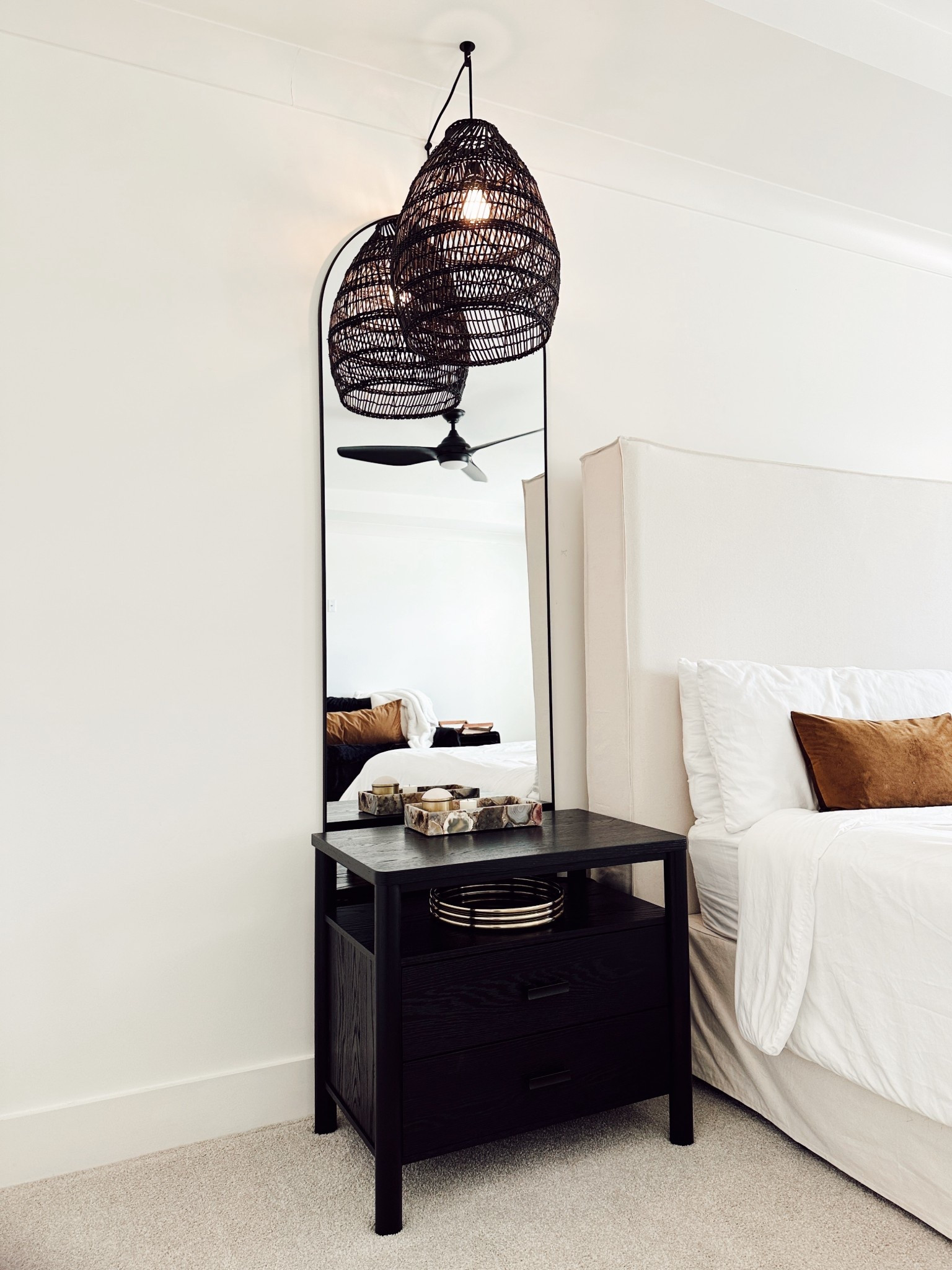 Wide black nightstands. 2 drawer open nightstand. Substantial size, REAL wood, 2 drawer black nightstand, felt lined drawers. Safavieh Couture Jaylessa. Black woven rattan pendant, plug in sconce, plug in pendant, faux tree, faux agave tree, gold tray, Anthropologie home, Voluspa French Cade & Lavender candle

🏷️: studio mcgee x target new arrivals, coming soon, new collection, fall collection, spring decor, console table, bedroom furniture, dining chair, counter stools, end table, side table, nightstands, bedside table, black nightstand, framed art, art, wall decor, rugs, area rugs, target finds, target deal days, outdoor decor, patio, porch decor, sale alert, tj maxx, loloi, cane furniture, cane chair, pillows, throw pillow, arch mirror, gold mirror, brass mirror, vanity, lamps, world market, wayfair, wayfair sale, weekend sales, opalhouse, target, jungalow, boho, wayfair finds, sofa, couch, dining room, high end look for less, kirkland's, cane, wicker, rattan, coastal, lamp, high end look for less, studio mcgee, mcgee and co, target, world market, sofas, couch, living room, bedroom, bedroom styling, loveseat, bench, magnolia, joanna gaines, pillows, pb, pottery barn, nightstand, cane furniture, throw blanket, console table, target, joanna gaines, hearth & hand, arch, cabinet, lamp, it look cane cabinet, amazon home, world market, arch cabinet, black cabinet, crate & barrel
#LTKSpringSale #LTKxWayDay #LTKhome #LTKfamily#LTKhome #LTKfamily

#LTKStyleTip #LTKFamily 

#LTKHoliday #LTKHome #LTKCyberWeek