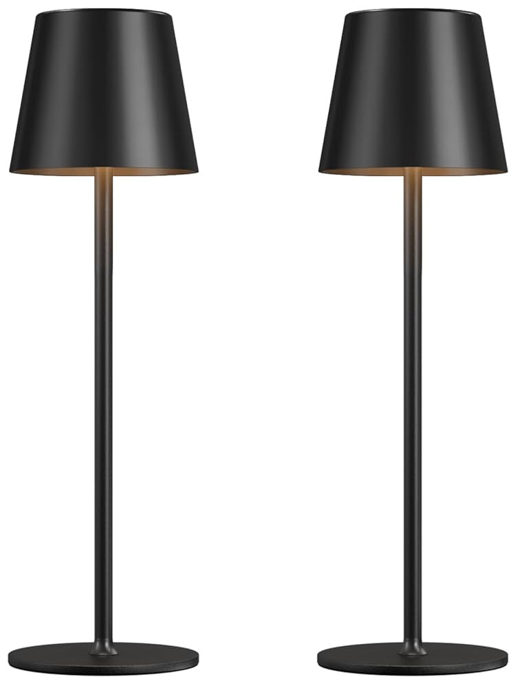 Cordless Table Lamp Rechargeable Black - KK 2 Pack 5000mAH Battery Operated Lamp for Counter, 3 C... | Amazon (US)