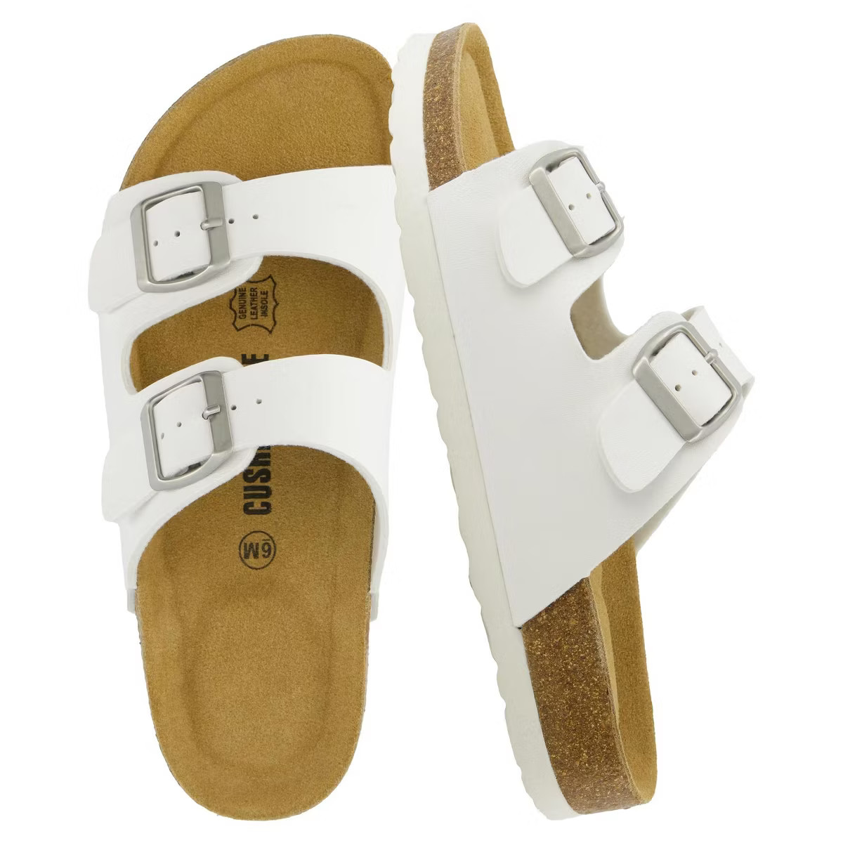 CUSHIONAIRE Lane Cork Footbed Sandals for Women –Comfortable Double Buckle Slip-On with Genuine... | Target