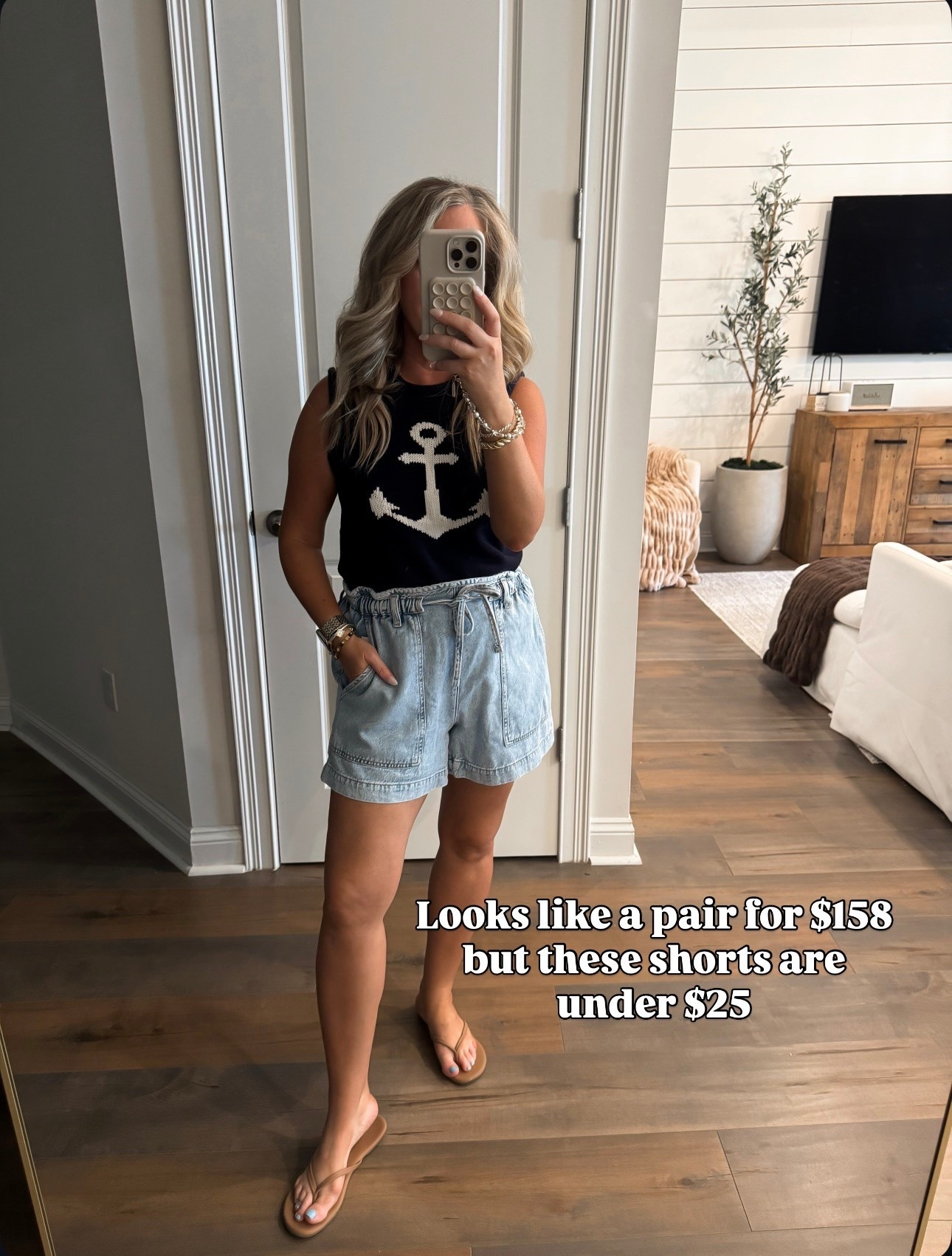 Walmart from Walmart finds summer outfit spring outfit anchor sweater tank size small, paper bag shorts size medium

#LTKvlog