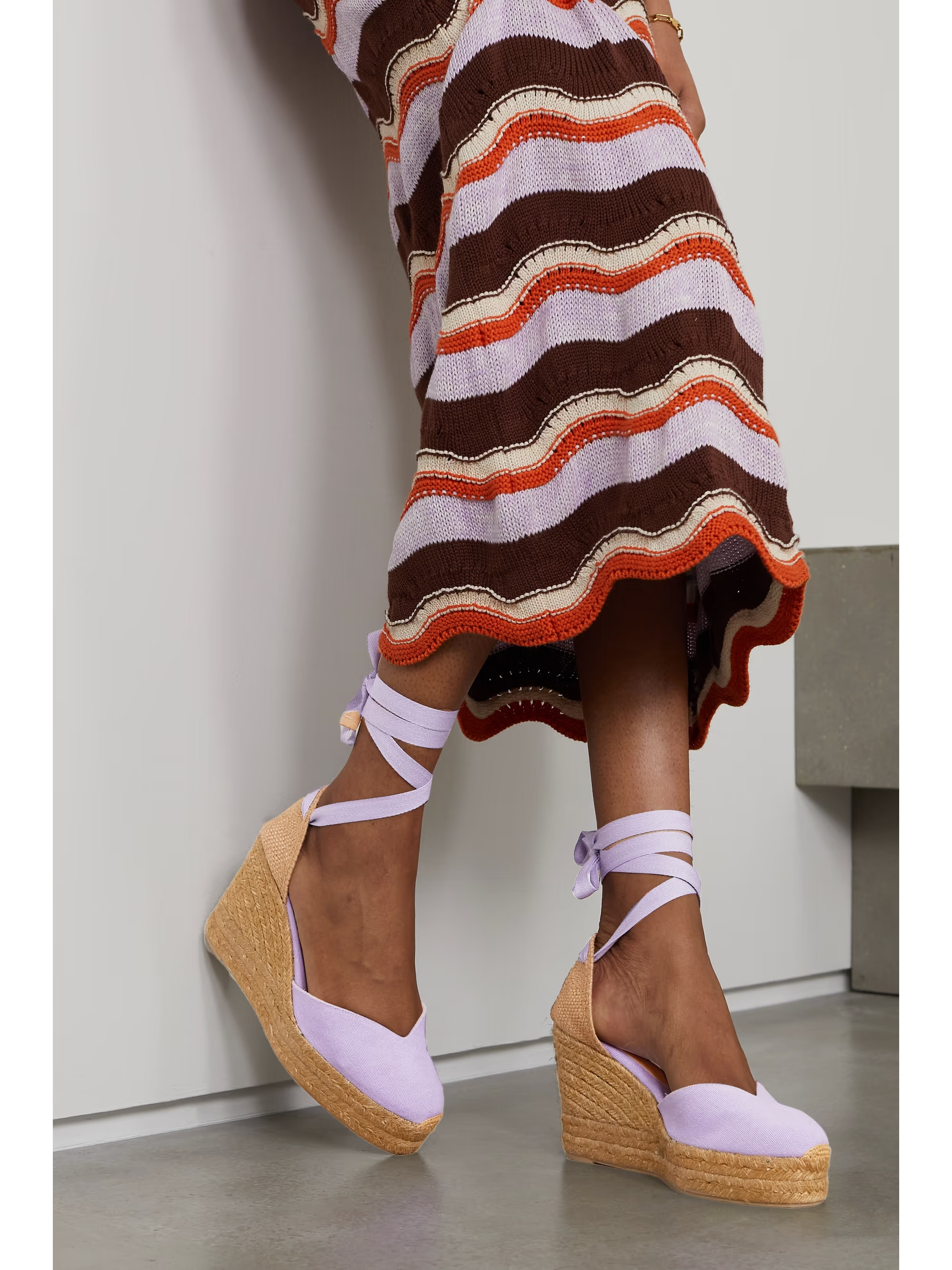 CASTAÑER+ NET SUSTAIN Chiara 80 canvas wedge espadrilles | NET-A-PORTER (US)