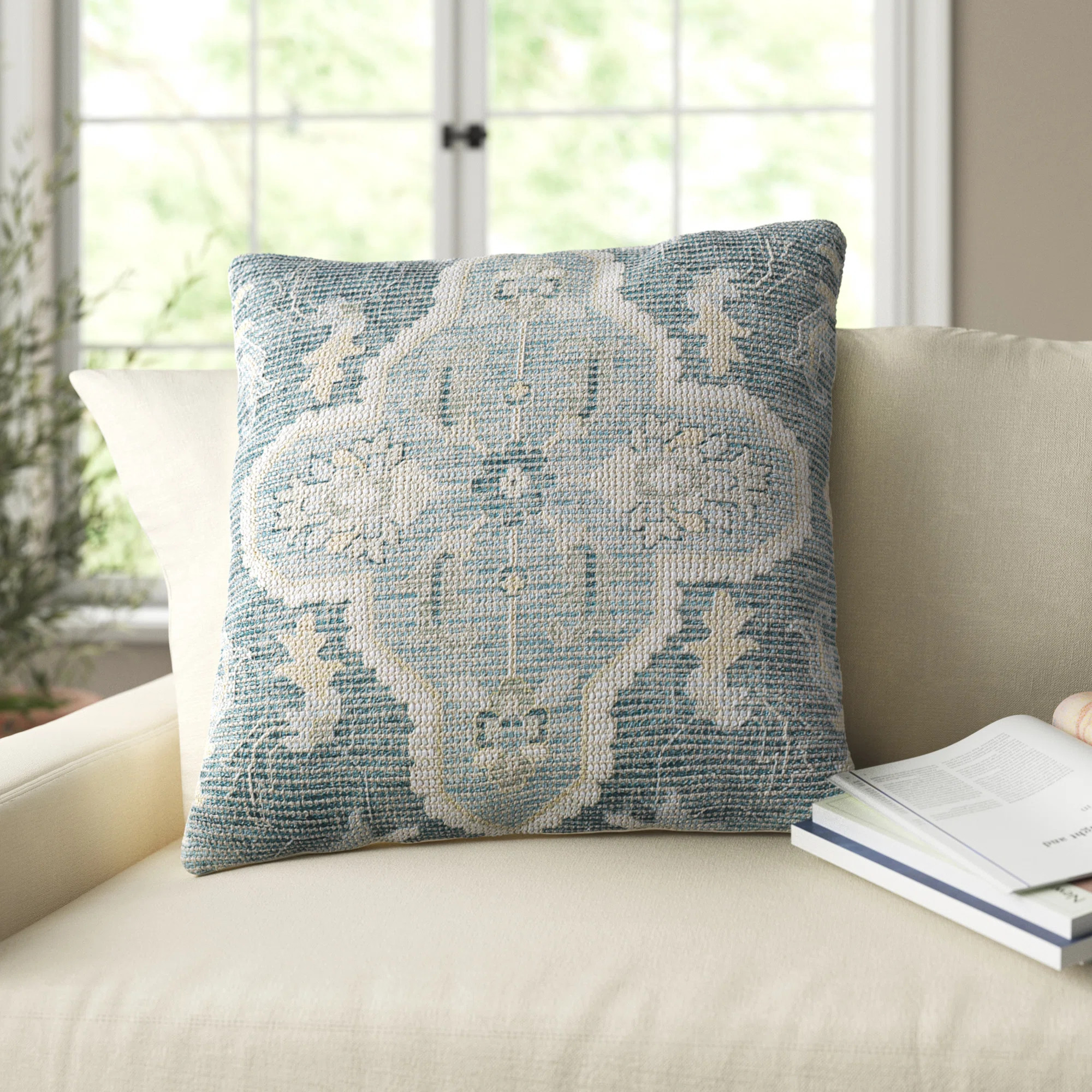 Alain Embroidered Cotton Throw Pillow | Wayfair North America