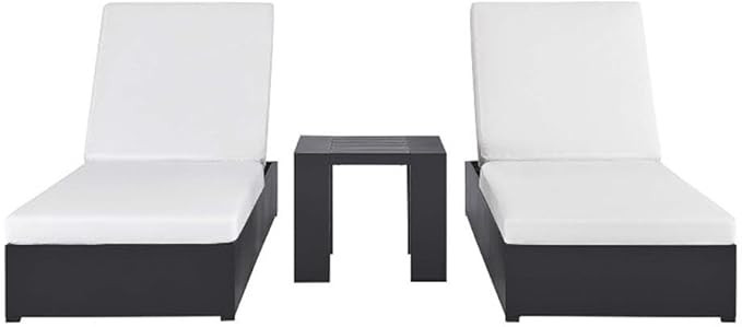 Modway Tahoe Aluminum Outdoor Patio Set of 2 Chaise Side Gray White, 3-Piece Set of Pool Lounge C... | Amazon (US)