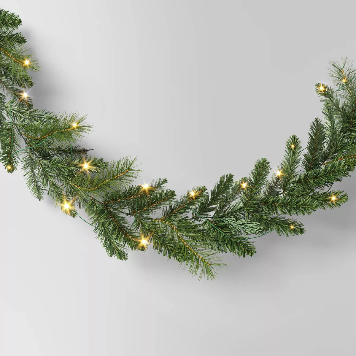 6' Pre-lit Mixed Greenery Christmas Artificial Garland with Warm White LED Lights - Wondershop™ | Target