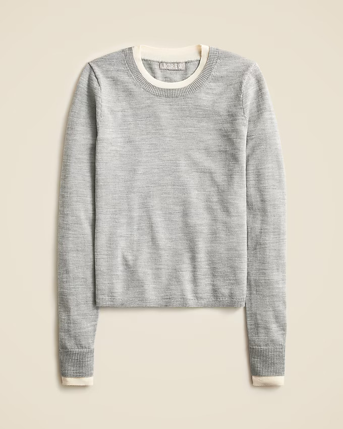 Carolyn layered crewneck sweater in merino wool | J. Crew US