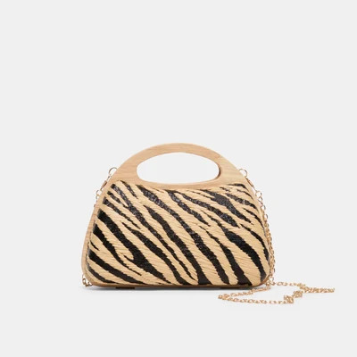 Maelie Handbag in Black Natural Zebra Raffia By Dolce Vita | DolceVita.com