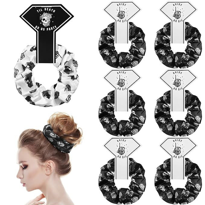 Norme 12 Pcs Bride or Die Bachelorette Party Satin Scrunchies Til Death Do Us Party Bachelorette ... | Amazon (US)