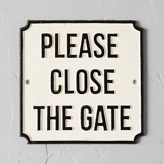 Cast Iron Please Close the Gate Sign | Terrain