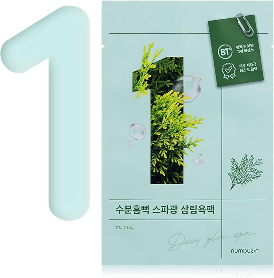 numbuzin No.1 Dewy Glow Spa Sheet Mask | Relaxing At-Home Spa, Puffy Face, Foresty, Face Mask Pac... | Amazon (US)