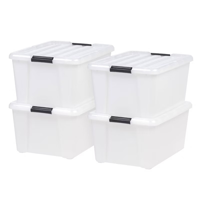 IRIS 45qt 4pk Buckle Up Storage Box Pearl | Target