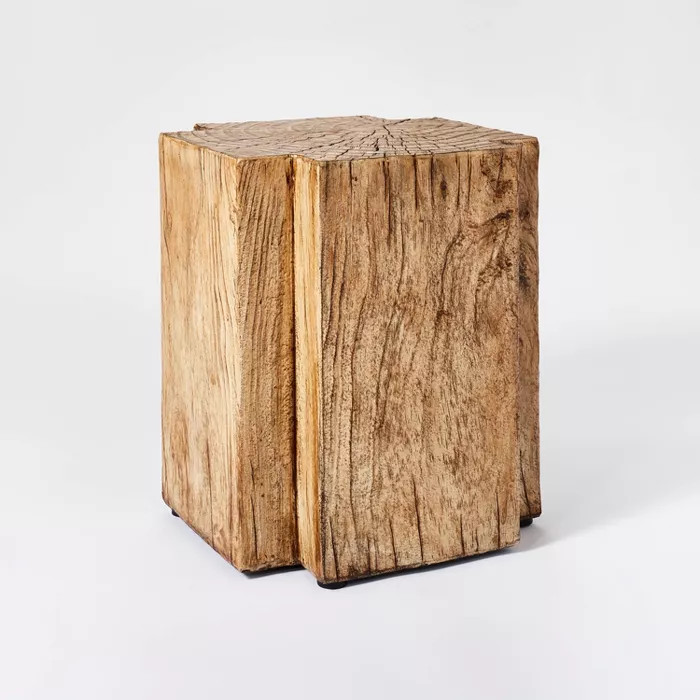 Indoor/Outdoor Faux Concrete Stump Accent Table Brown - Threshold™ designed with Studio McGee | Target