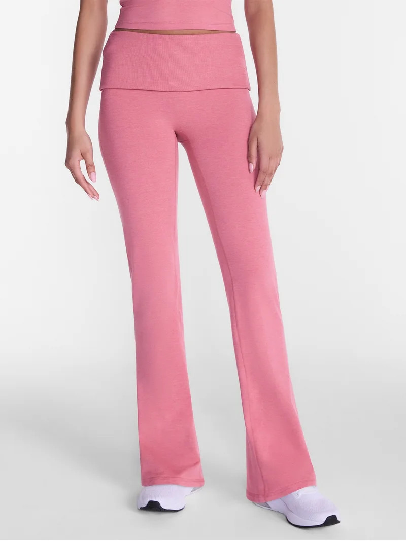 Athletic Works Women's ButterCore Flare Leggings with Fold Over Waist, 31" Inseam, Sizes XS-XXL | Walmart (US)