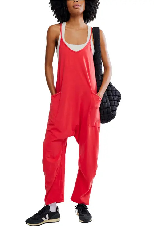 Free People FP Movement Hot Shot Jumpsuit in Cherry Red at Nordstrom, Size X-Large | Nordstrom
