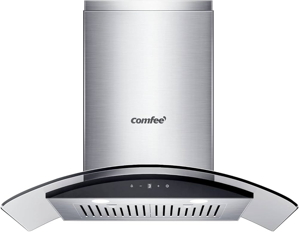 Comfee Curved Glass Range Hood 30 Inch 450 CFM 3 Speed Gesture Sensing &Touch Control Panel Stain... | Amazon (US)