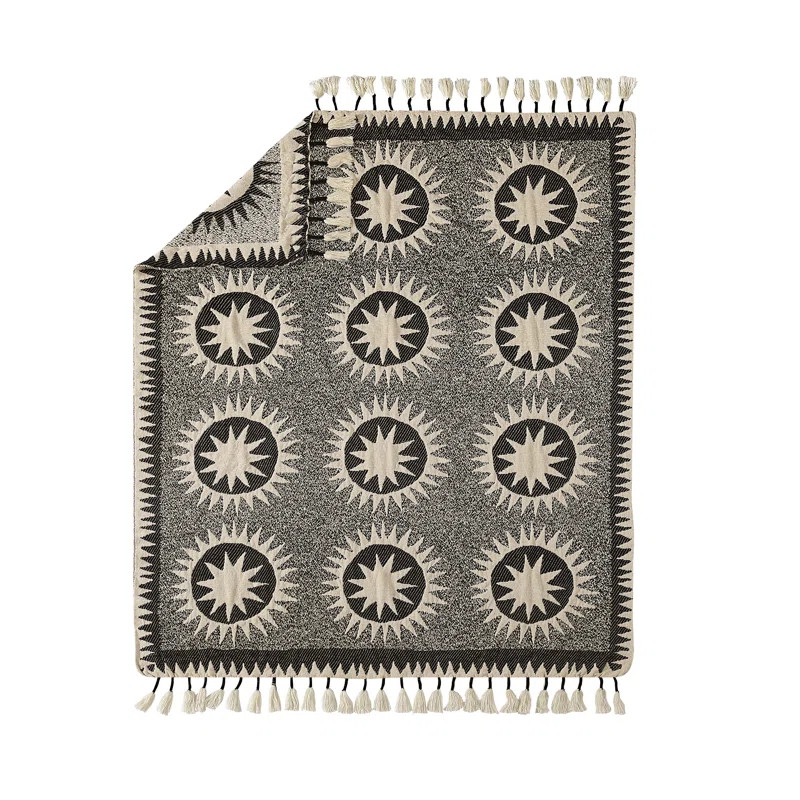 Soleil Woven Throw Blanket with Tassels | Wayfair North America