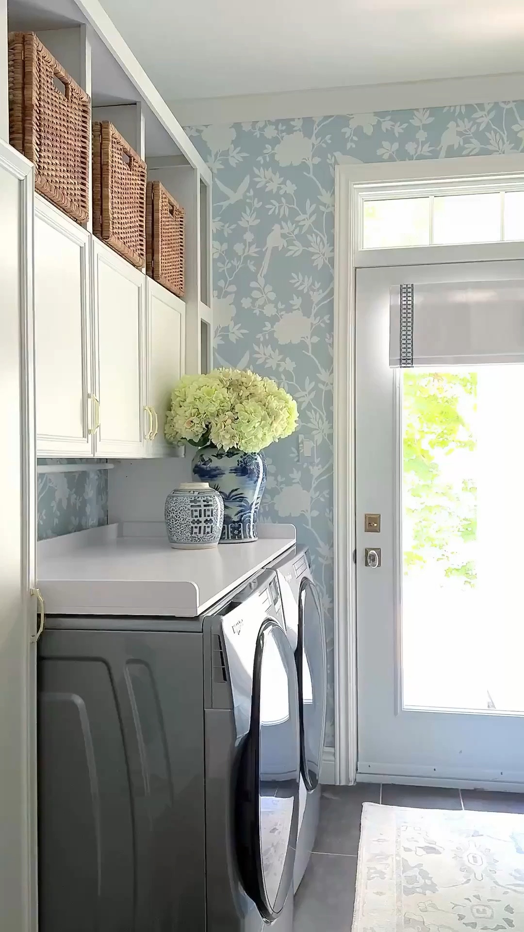 Our laundry room is one of my favorite makeovers! We installed this gorgeous chinoiserie wallpaper, a new rug and this affordable countertop that brings beauty and function to this space. Simple, affordable updates that make all the difference! 

Laundry room, laundry room set up, coastal home, blue and white decor 

#LTKHome #LTKSeasonal