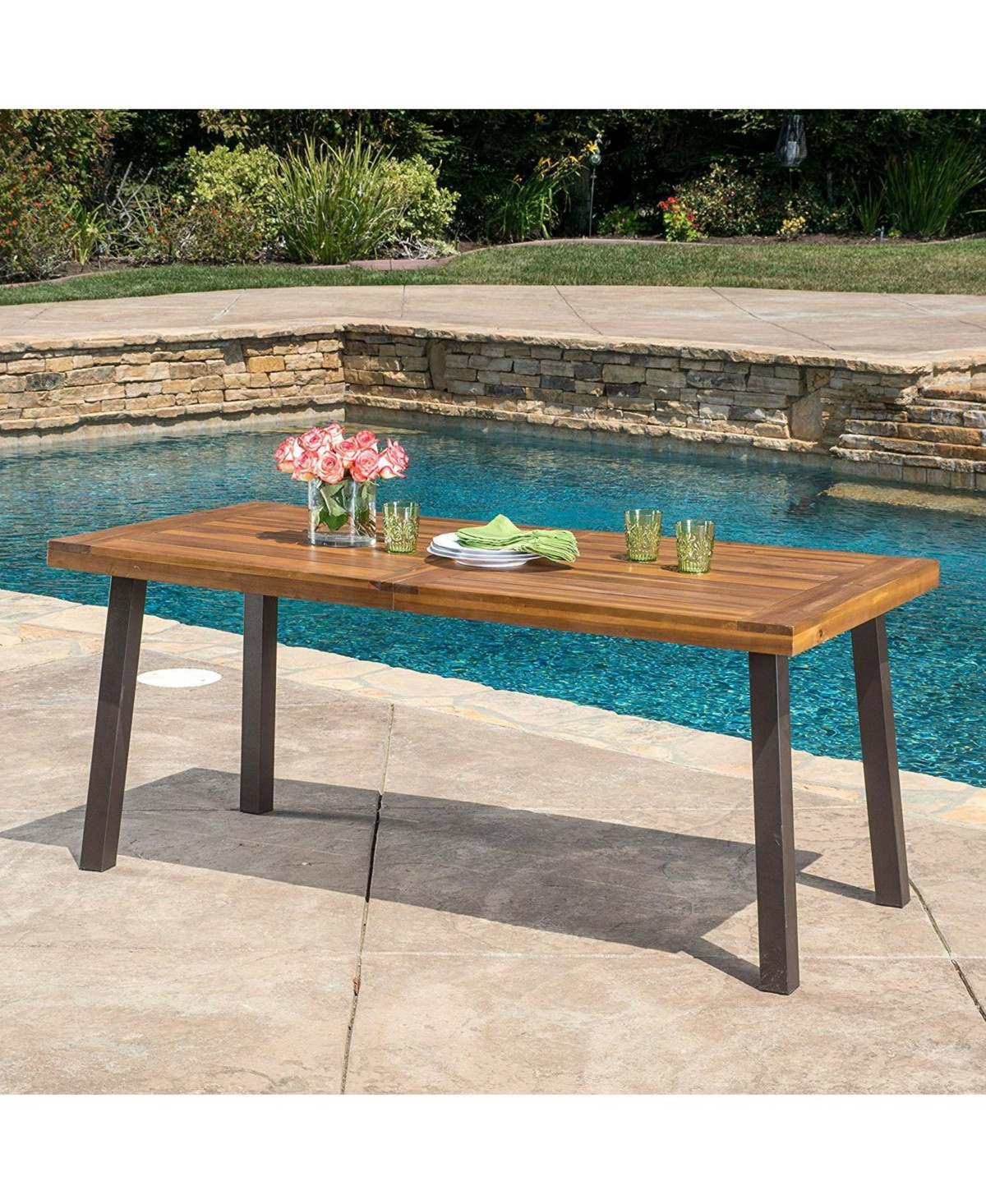 Acacia Wood Outdoor Patio Dining Table for Stylish Outdoor Meals - Teak | Macy's