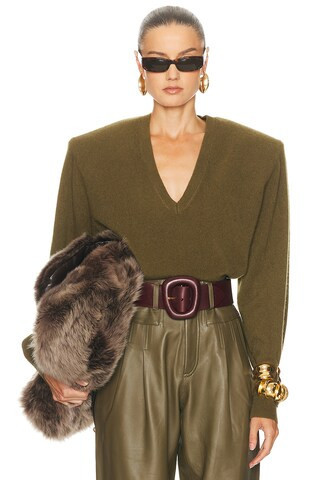 Ronny Kobo Landen Sweater in Green | FWRD 