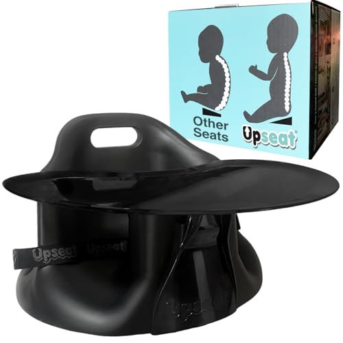 Upseat Baby Floor Seat Booster Chair for Sitting Up with Removable Tray for Meals and Playtime, Developed with Physical Therapists for Safe and Healthy Hip Development and Posture (Midnight Black) | Amazon (US)