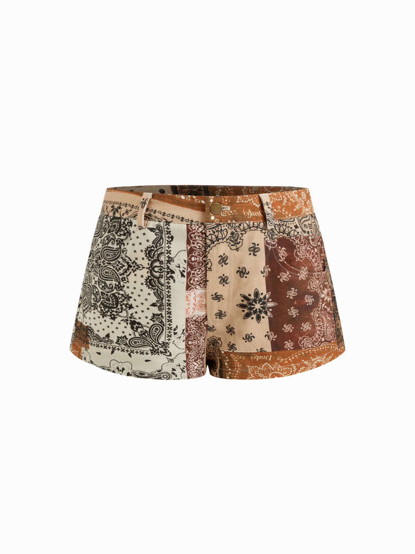 Cotton Low Rise Paisley Micro Shorts | Cider