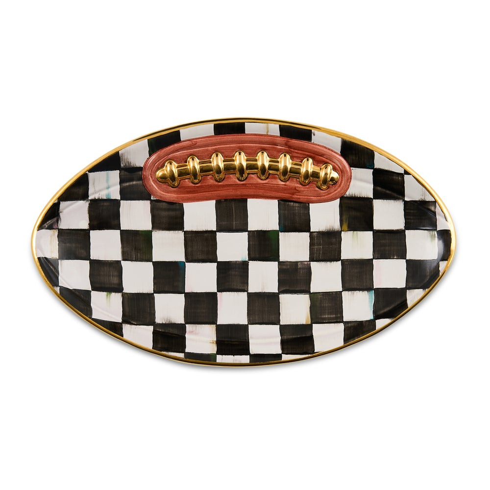 Courtly Check Football Platter | MacKenzie-Childs