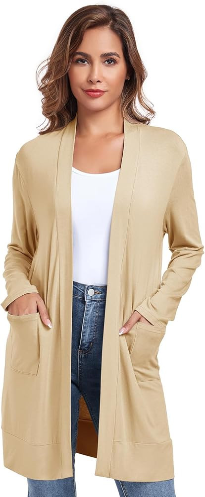 TownCat Womens Lightweight Cardigan with Pocket, Long Sleeve Open Front Casual Loose Cardigans fo... | Amazon (US)