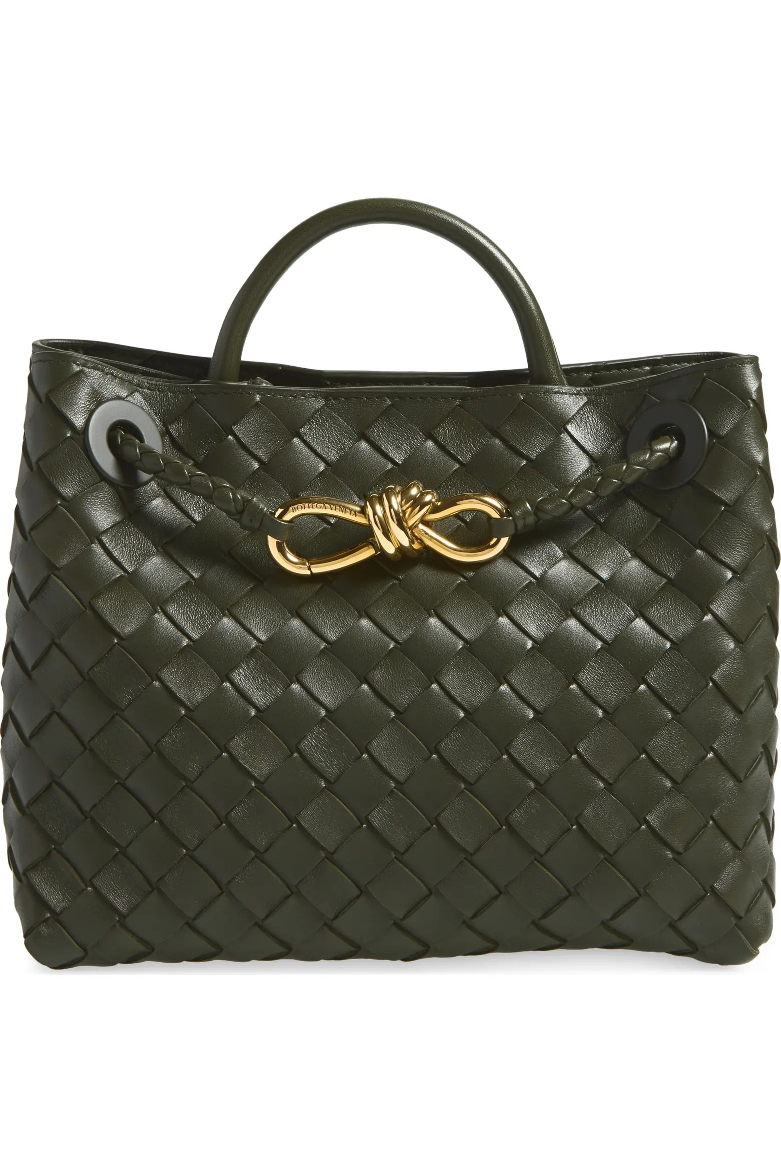 Bottega Veneta Small Andiamo Intrecciato Shoulder Bag in Lotus/Brass at Nordstrom | Nordstrom
