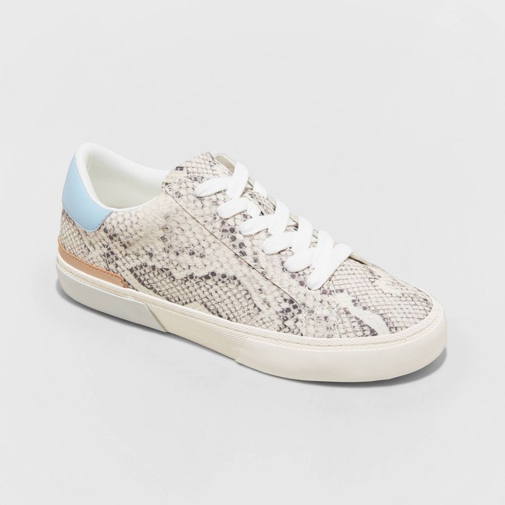 Women's Maddison Snake Print Sneakers - A New Day™ Gray | Target