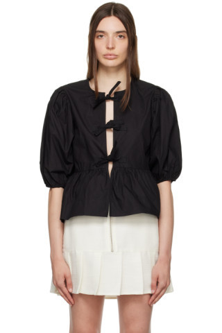 Black Peplum Blouse | SSENSE