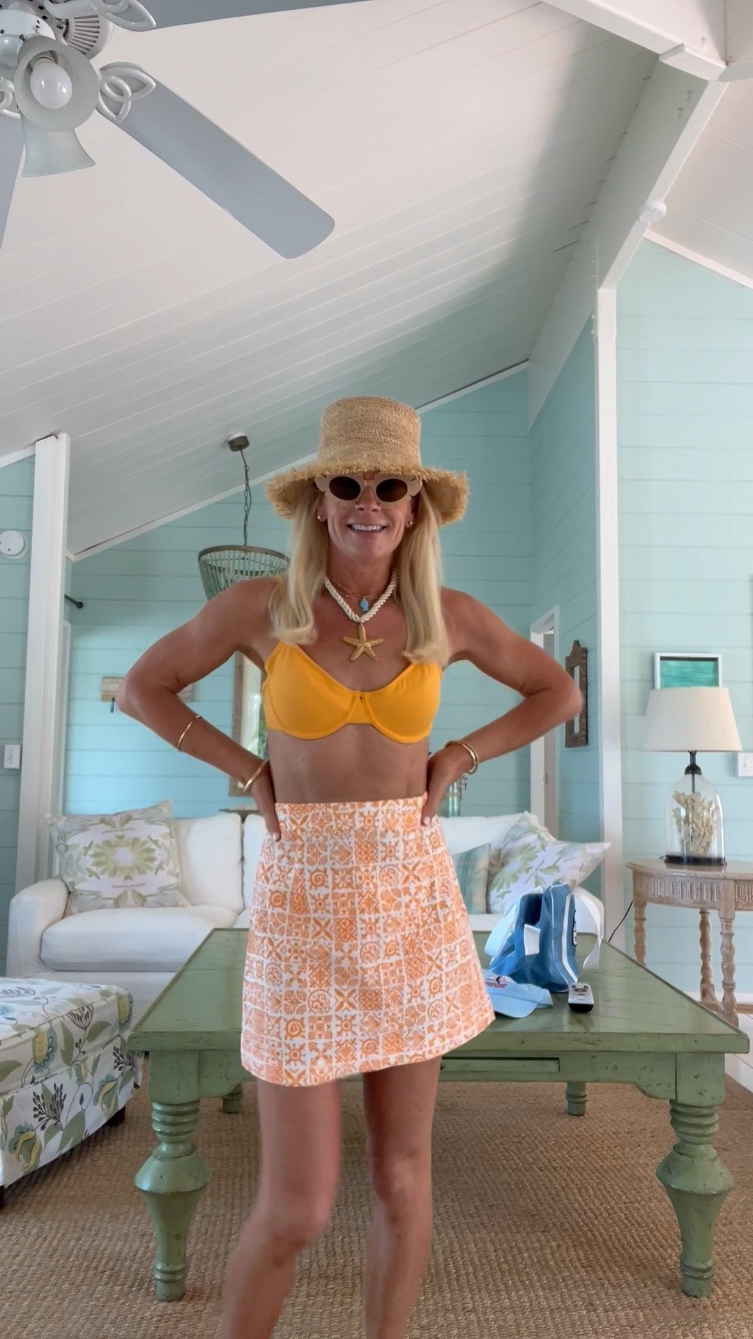 $25 tangerine bikini! Such a steal, obsessed with the fit! I’m in a XS bottom and S top!