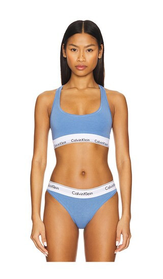 Calvin Klein Underwear Modern Cotton Unlined Bralette in Blue. - size M | Revolve Clothing (Global)