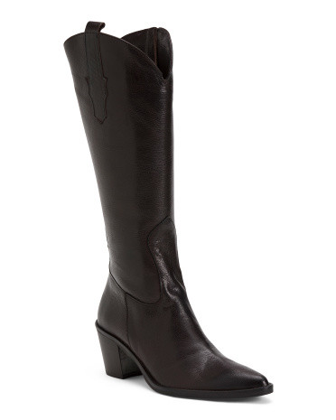 Made In Italy Leather Western High Shaft Boots | TJ Maxx