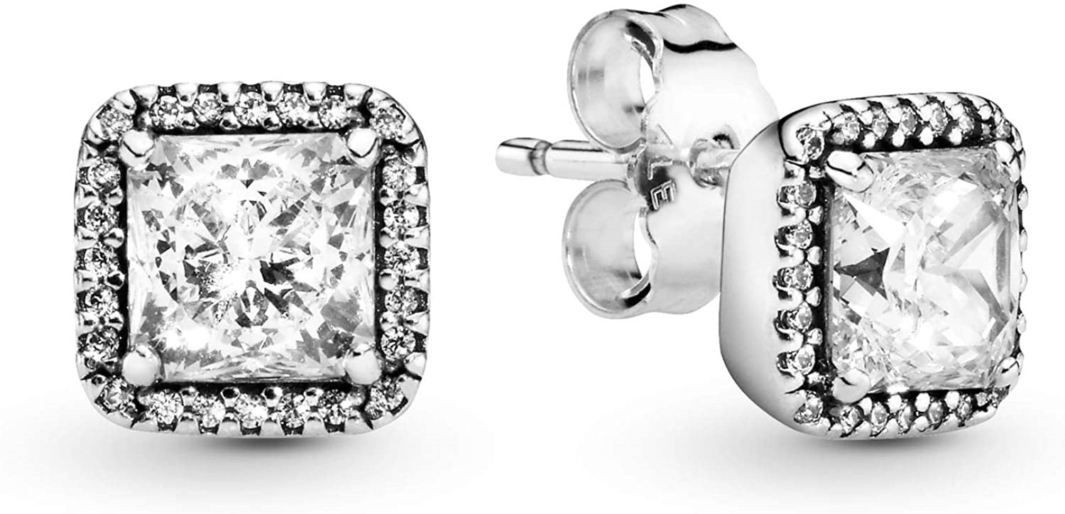 Pandora Square Sparkle Halo Stud Earrings | Jomashop.com & JomaDeals.com