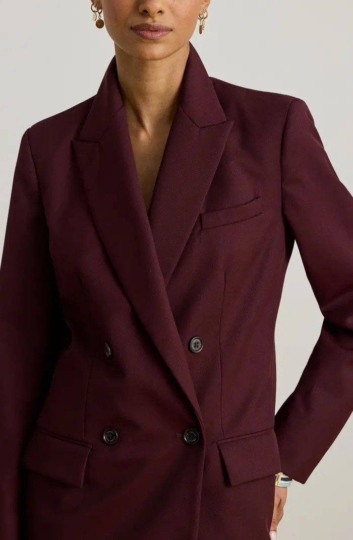 Double Breasted Wool Blend Twill Blazer | Nordstrom