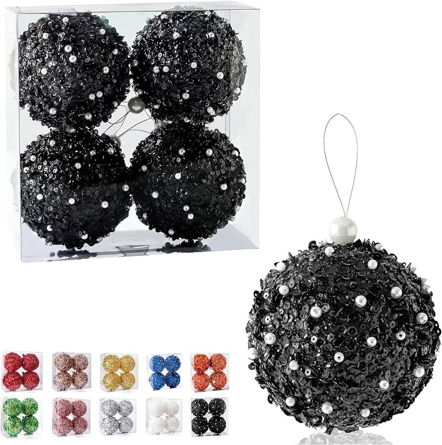 Large Size&Material:4pc set Christmas Ornament, 4.25 inch Christmas tree decorations balls are... | Amazon (US)