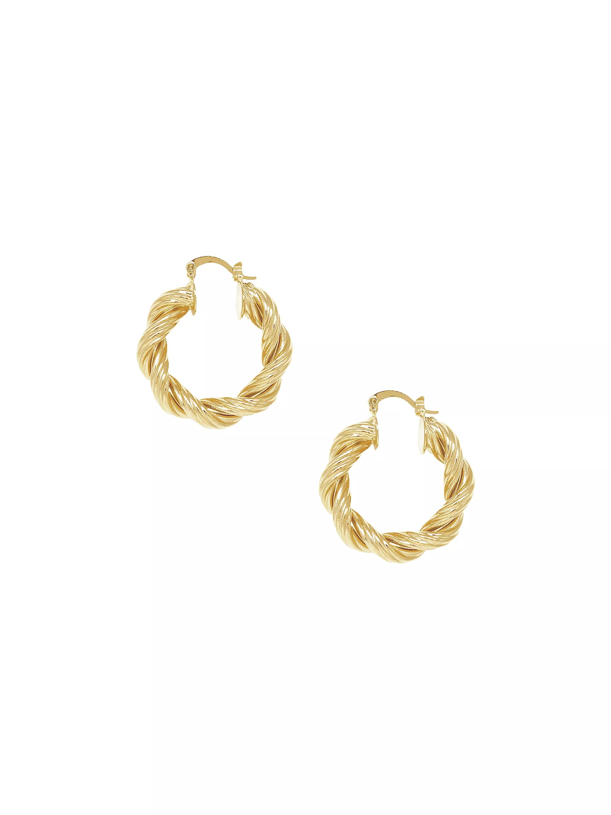 Modern Day 18K-Gold-Plated Twist Hoop Earrings | Saks Fifth Avenue
