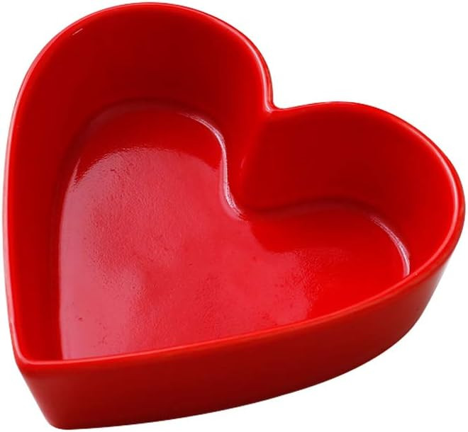 Sizikato Cute Heart Shaped Ceramic Bowl Salad Bowl Dessert Bowl Snack Bowl. | Amazon (US)