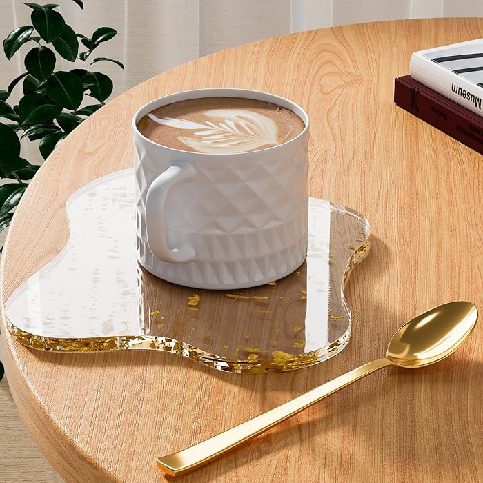 Acrylic Coaster Decorative Plates, Irregular Bar Drink Coaster, Clear Cloud Shape Coffee Cup Coas... | Amazon (US)