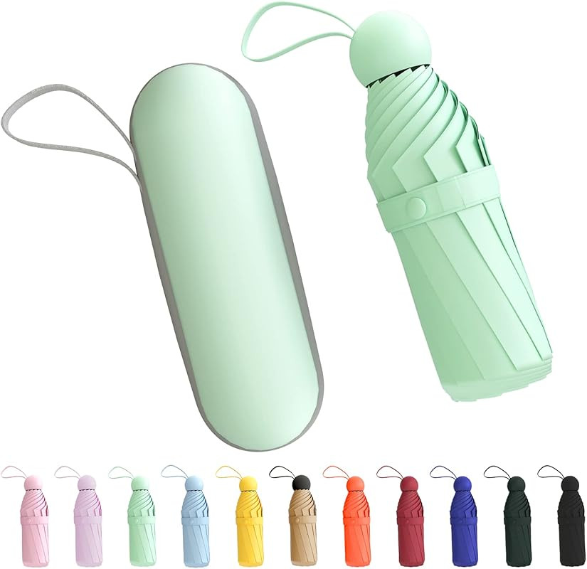 Xiuying Feng Mini Travel Umbrella, Small Compact Portable Umbrella for Sun and Rain, Windproof Pa... | Amazon (US)