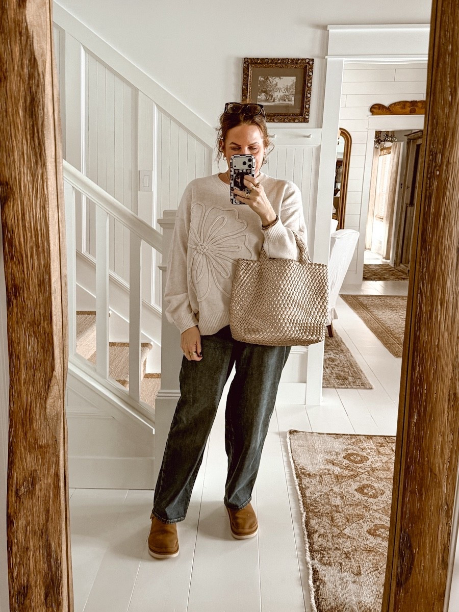 I recently added this floral crewneck sweater to my wardrobe. It is so soft and runs true to size, so I am wearing a size large. 

#LTKMidsize #LTKootd #LTKdayinmylife