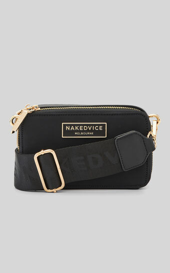 Nakedvice - The Lexie Nylon Bag in Black / Gold | Showpo (US, UK & Europe)