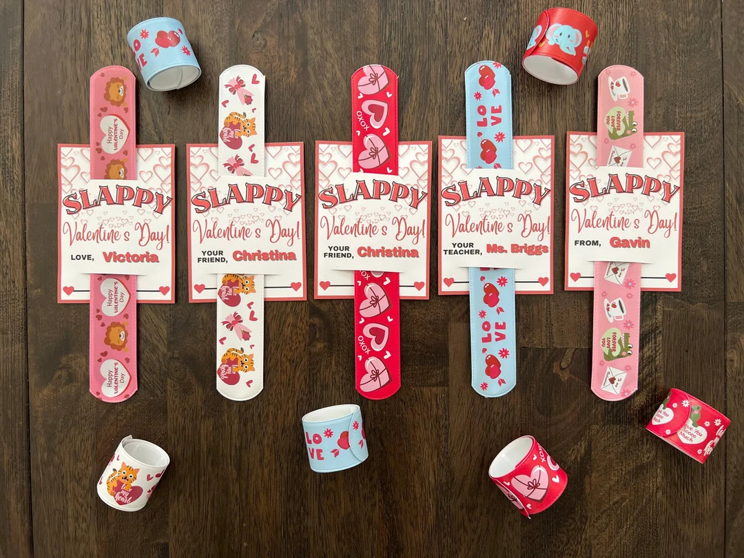 Slappy Valentine's Day Slap Bracelets | Etsy (US)