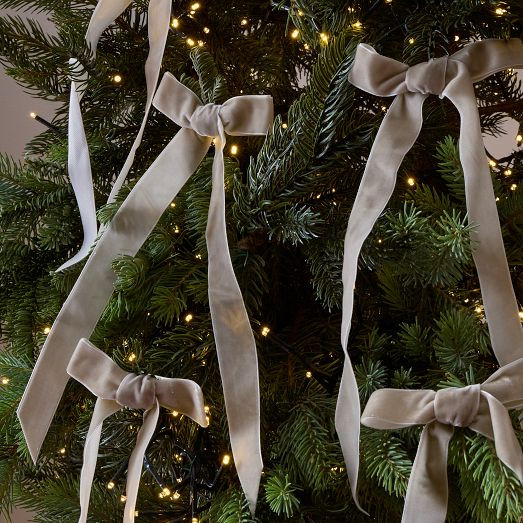 Velvet Bow Clip-On Ornaments (Set of 6) | West Elm (US)