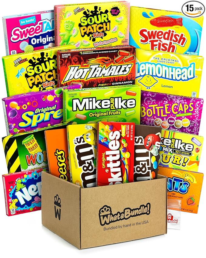 WhataBundle! Assorted Movie Theater Candy Variety Pack - 17 Flavors of Classic Candy Bulk Variety... | Amazon (US)