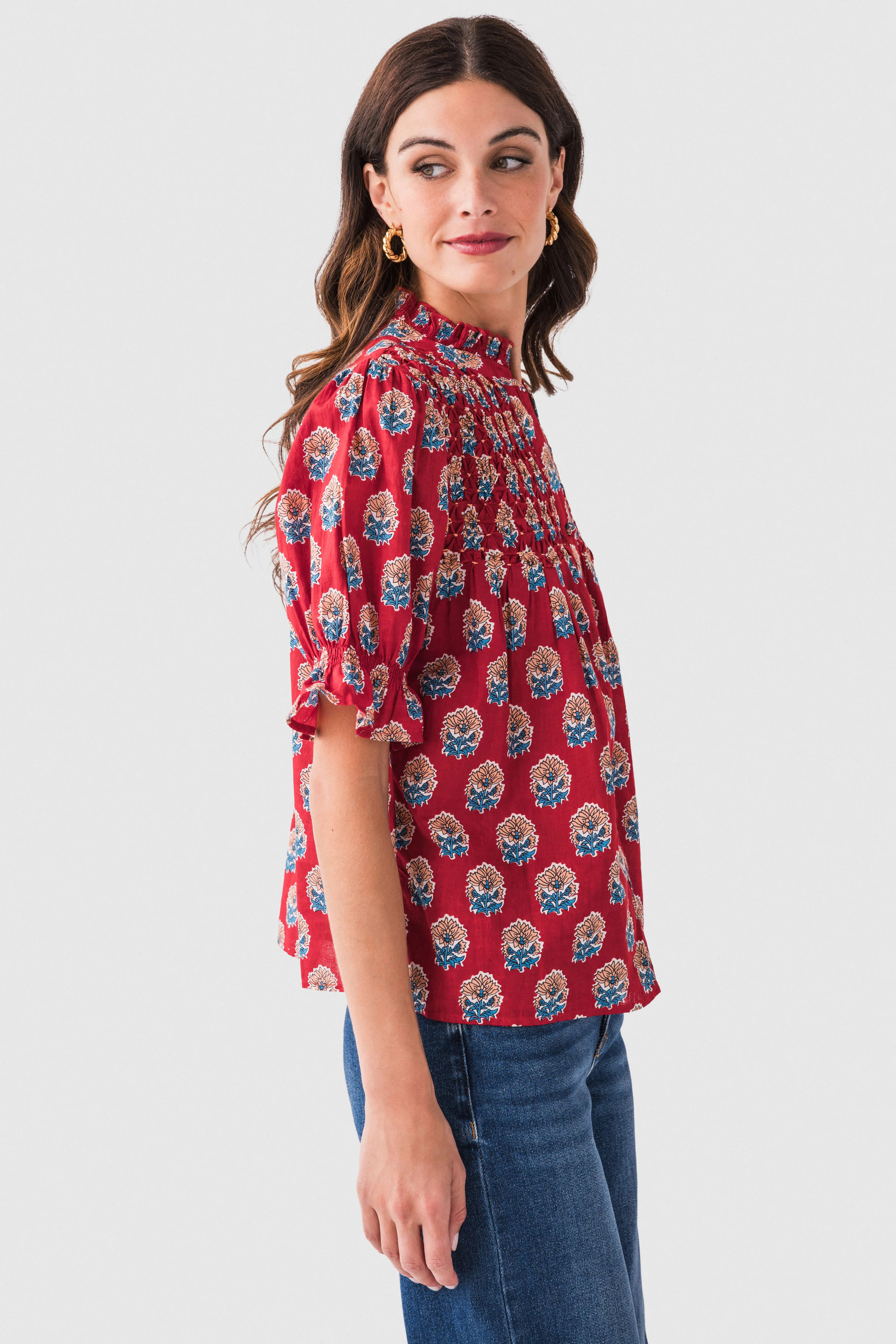THML Block Print Button Up Top | Social Threads