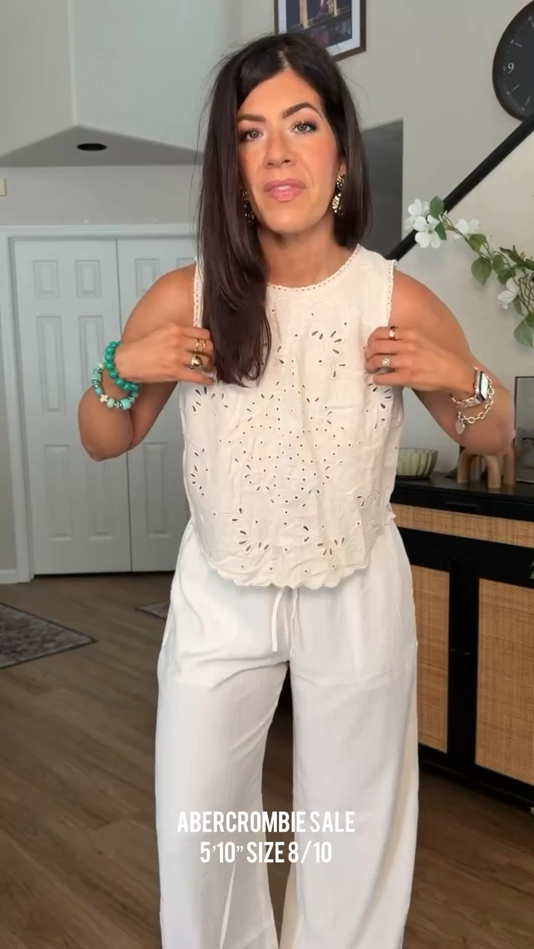 Use code SHORTSAF for a stackable 15% wearing Medium Long in bottoms and small top abercrombie sale, white outfit, summer, midsize outfit, lace top, date night, going out, casual, elevated casual, balloon pant

#LTKMidsize #LTKSaleAlert #LTKSeasonal
