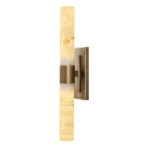 Natural Alabaster Wall Sconce, Brass Wall Sconce, Modern Bronze Marble Sconce, Rust Resistant Vin... | Amazon (US)